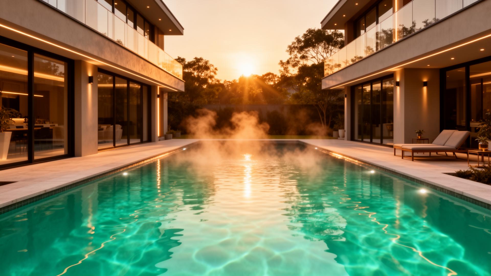 Piscina aquecida moderna